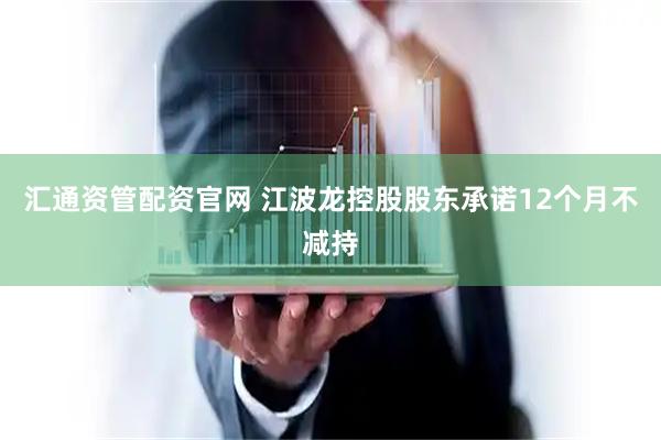 汇通资管配资官网 江波龙控股股东承诺12个月不减持