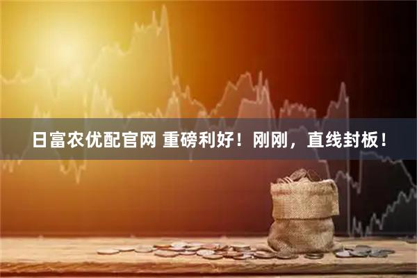 日富农优配官网 重磅利好！刚刚，直线封板！